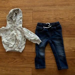 Skinny jeans and hoodie 18M